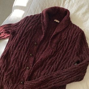 Maroon Cardigan Sweater